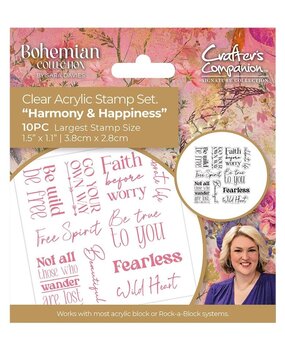 Crafter's Companion Bohemian Collection Clear Stamp Sentiment Harmony & Happiness (S-BOH-CA-ST-HAHA) (OUTLET)