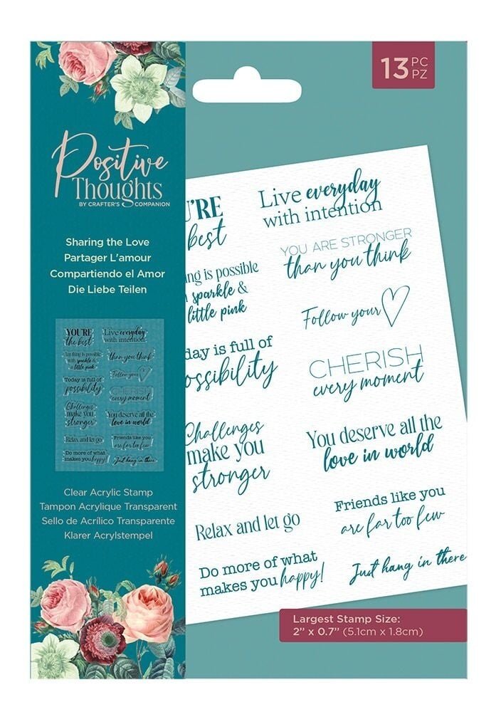 Crafter's Companion Positive Thoughts Clear Stamps Sharing the Love (PT-ST-CA-STHL) (OUTLET)