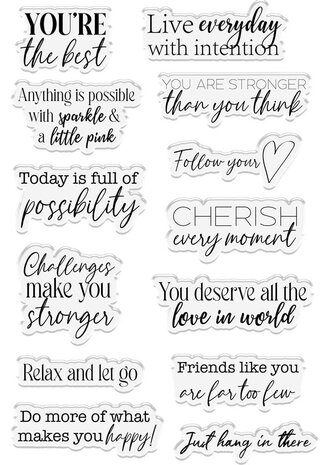 Crafter's Companion Positive Thoughts Clear Stamps Sharing the Love (PT-ST-CA-STHL) (OUTLET)
