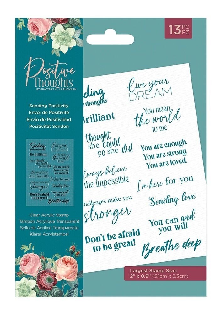 Crafter's Companion Positive Thoughts Clear Stamps Sending Positivity (PT-ST-CA-SEPO) (OUTLET)