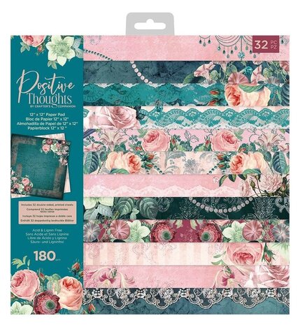Crafter's Companion Positive Thoughts 12x12 Inch Paper Pad (PT-PAD12) (OUTLET)