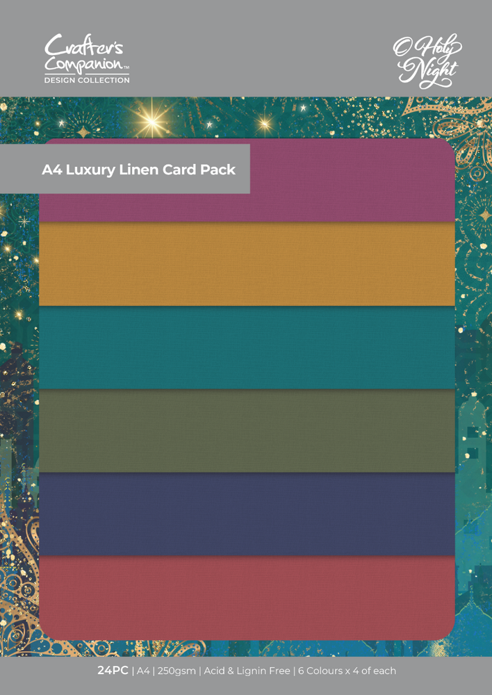 Crafter's Companion O' Holy Night A4 Luxury Linen Card Pack (OHN-LINEN-A4) (OUTLET) Crafter's Companion O' Holy Night A4 Luxury Linen Card Pack (OHN-LINEN-A4) (OUTLET)
