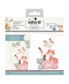 Crafter's Companion Pawsitivity For the Love of Cats 6x6 Inch Die-Cut Dec. Topper Pad (NIT-PAW-DTP6CAT) (OUTLET)