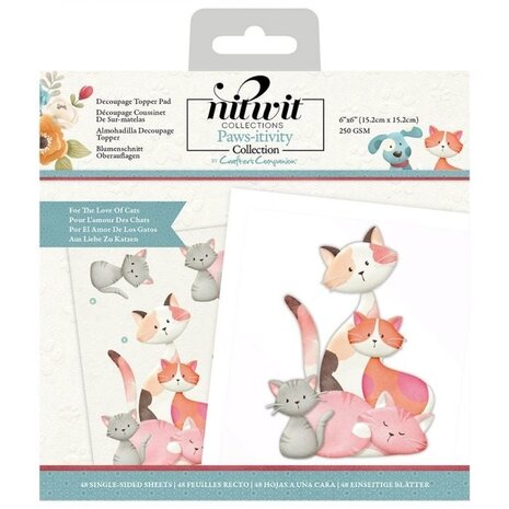 Crafter's Companion Pawsitivity For the Love of Cats 6x6 Inch Die-Cut Dec. Topper Pad (NIT-PAW-DTP6CAT) (OUTLET)