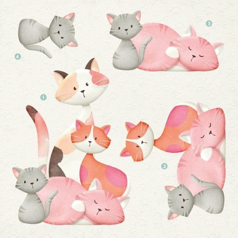 Crafter's Companion Pawsitivity For the Love of Cats 6x6 Inch Die-Cut Dec. Topper Pad (NIT-PAW-DTP6CAT) (OUTLET)