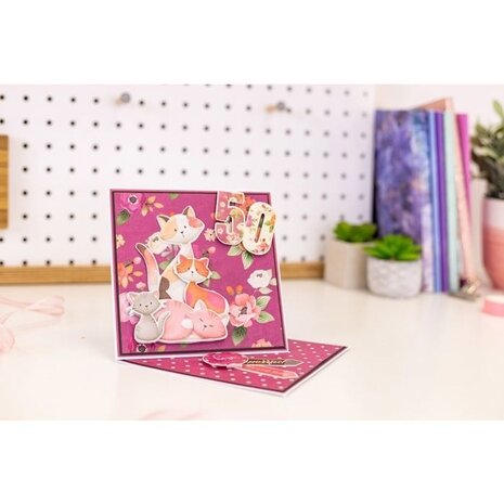 Crafter's Companion Pawsitivity For the Love of Cats 6x6 Inch Die-Cut Dec. Topper Pad (NIT-PAW-DTP6CAT) (OUTLET)