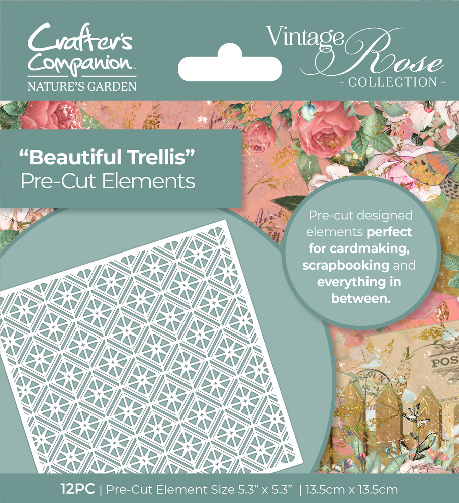 Crafter's Companion Vintage Rose Pre-cut Elements Beautiful Trellis (NGA-VR-QPCE-BTR) (OUTLET)