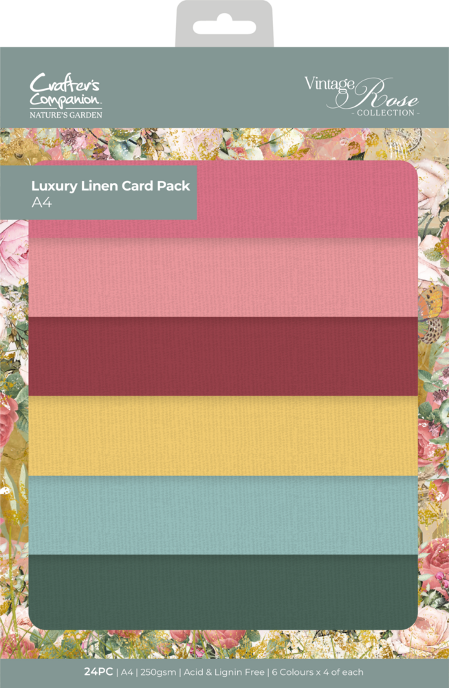 Crafter's Companion Vintage Rose A4 Luxury Linen Card (NGA-VR-LINEN-A4) (OUTLET) Crafter's Companion Vintage Rose A4 Luxury Linen Card (NGA-VR-LINEN-A4) (OUTLET)