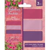 Crafter's Companion Fabulous Fuchsia Seam Binding Ribbon (3pcs) (NGA-FF-SRIB) (OUTLET)