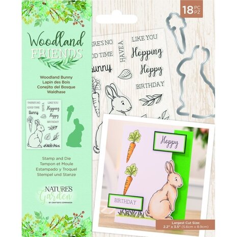 Crafter's Companion Woodland Friends Stamp & Die Woodland Bunny (NG-WFR-STD-WBUN) (OUTLET)