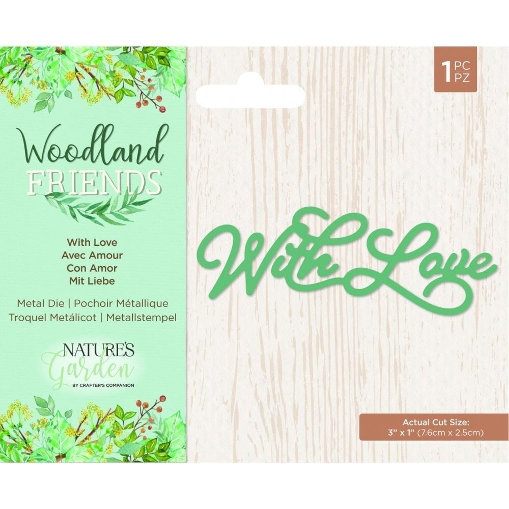 Crafter's Companion Woodland Friends Metal Dies With Love (NG-WFR-MD-WILO) (OUTLET)