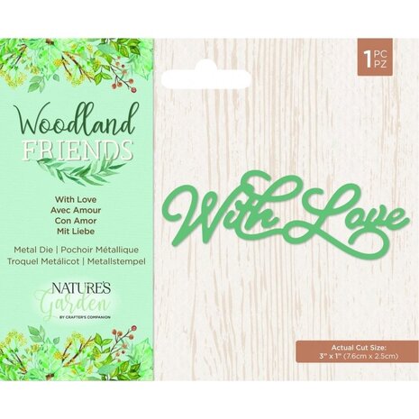 Crafter's Companion Woodland Friends Metal Dies With Love (NG-WFR-MD-WILO) (OUTLET)