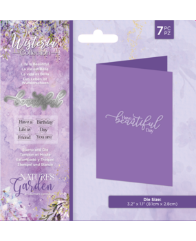 Crafter's Companion Wisteria Collection Stamp & Die Life is Beautiful (NG-WC-STD-LIB) (OUTLET)