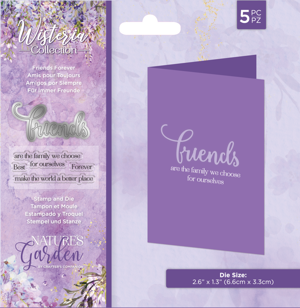 Crafter's Companion Wisteria Collection Stamp & Die Friends Forever (NG-WC-STD-FFOR) (OUTLET)