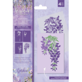Crafter's Companion Wisteria Collection Embossing Folder & Stencil Wisteria Whisper (NG-WC-EF5-WWHIS) (OUTLET)