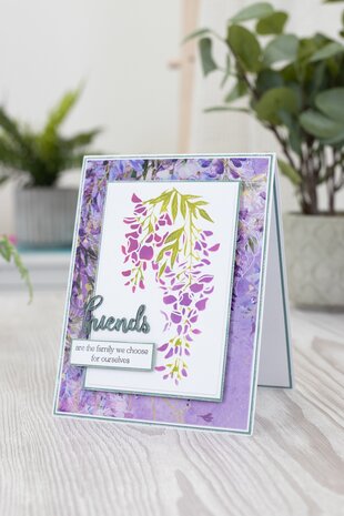 Crafter's Companion Wisteria Collection Embossing Folder & Stencil Wisteria Whisper (NG-WC-EF5-WWHIS) (OUTLET)