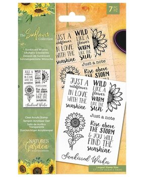 Crafter's Companion The Sunflower Collection Clear Stamp Sunkissed Wishes (NG-SUN-CA-ST-SWI) (OUTLET)