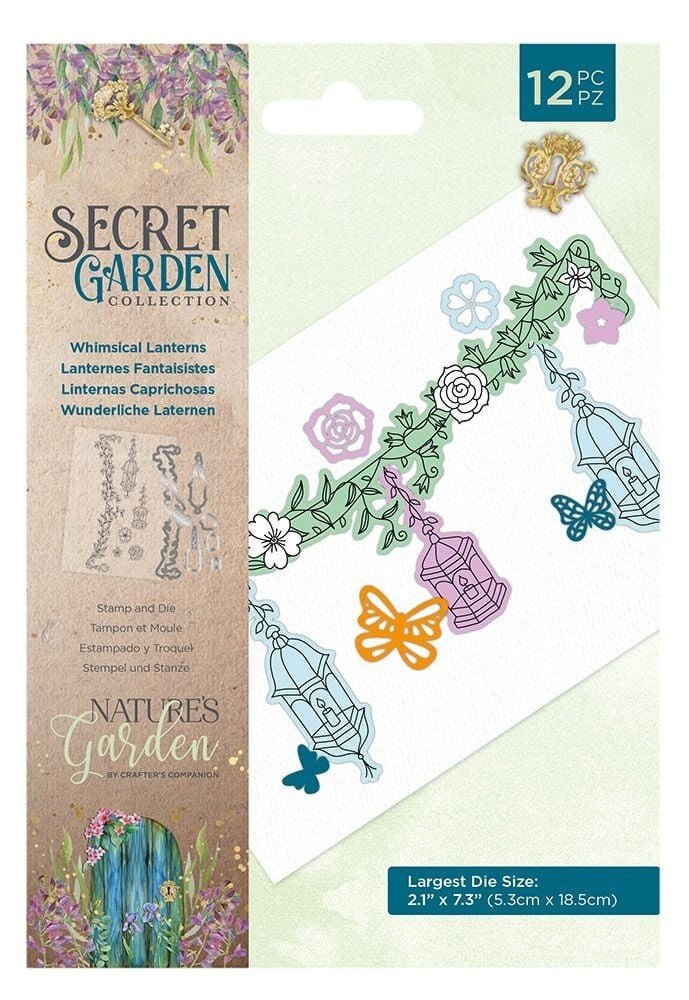 Crafter's Companion Secret Garden Collection Stamp & Die Whimsical Lanterns (NG-SG-STD-WHLA) (OUTLET)