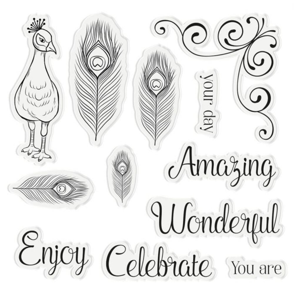 Crafter's Companion Proud as a Peacock Stamp & Die (NG-PEA-STD-PAP) (OUTLET)