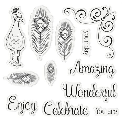 Crafter's Companion Proud as a Peacock Stamp & Die (NG-PEA-STD-PAP) (OUTLET)