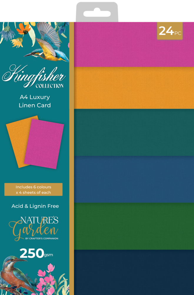 Crafter's Companion Kingfisher Collection A4 Luxury Linen Cardstock (NG-KF-LINEN-A4) (OUTLET)