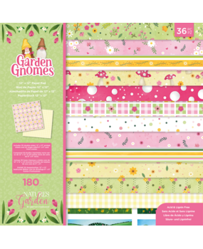 Crafter's Companion Garden Gnomes 12x12 Inch Paper Pad (NG-GGN-PAD12) (OUTLET)