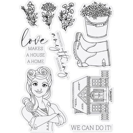 Crafter's Companion Farmhouse We Can Do It Clear Stamps (NG-FH-CA-WCDI) (OUTLET)