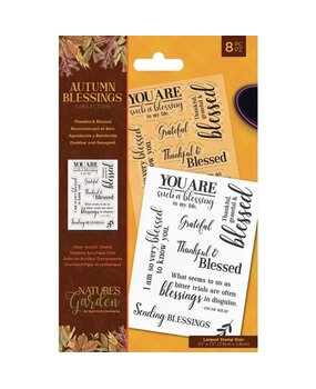Crafter's Companion Autumn Blessings Collection Clear Stamps Thankful & Blessed (NG-AUT-ST-THAN) (OUTLET)