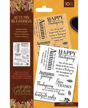 Crafter's Companion Autumn Blessings Collection Clear Stamps Heartfelt Wishes (NG-AUT-ST-HEAW) (OUTLET)