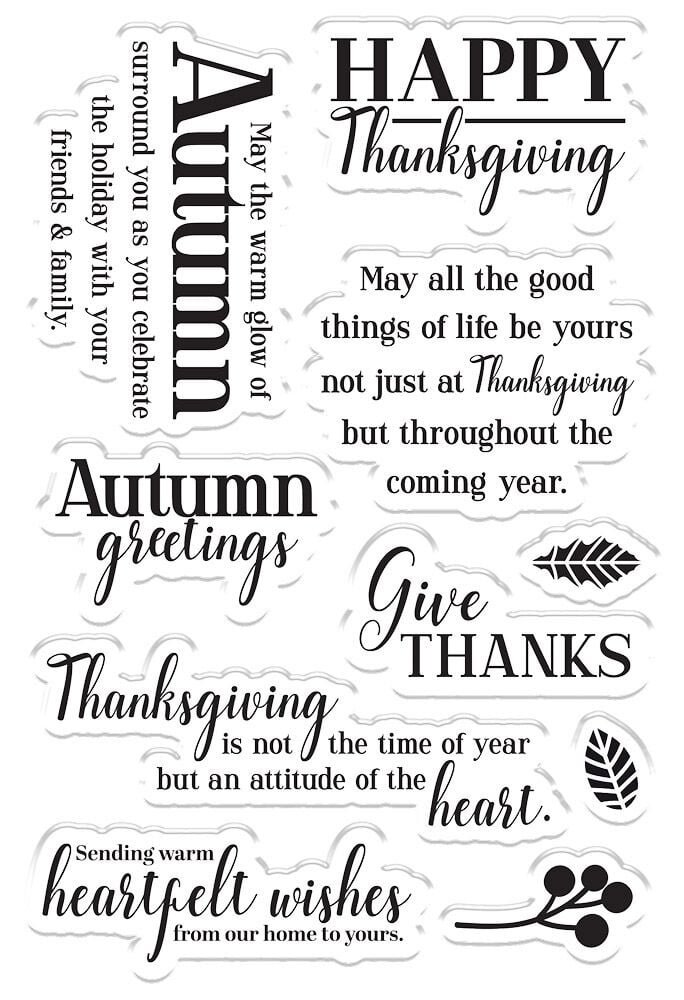 Crafter's Companion Autumn Blessings Collection Clear Stamps Heartfelt Wishes (NG-AUT-ST-HEAW) (OUTLET)