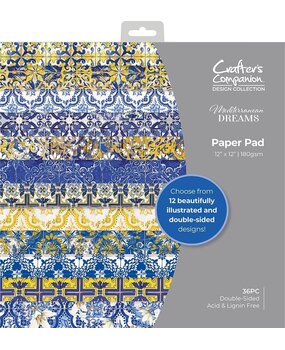 Crafter's Companion Mediterranean Dreams 12x12 Inch Paper Pad (MED-PAD12) (OUTLET)
