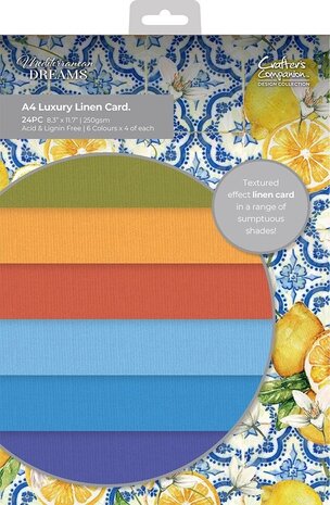 Crafter's Companion Mediterranean Dreams Luxury Linen Card Pack A4 (MED-LINEN-A4) (OUTLET) Crafter's Companion Mediterranean Dreams Luxury Linen Card Pack A4 (MED-LINEN-A4) (OUTLET)