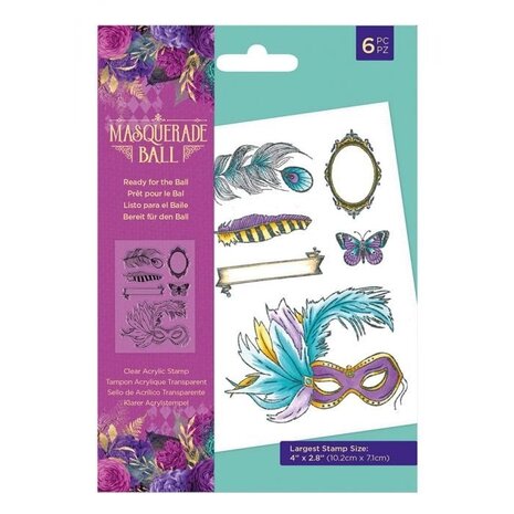 Crafter's Companion Masquerade Ball Clear Stamps Ready for the Ball (MB-ST-CA-RFTB) (OUTLET)