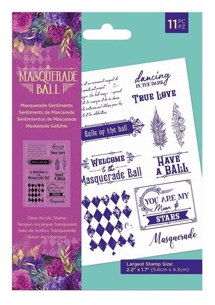 Crafter's Companion Masquerade Ball Clear Stamps Masquerade Sentiments (MB-ST-CA-MASE) (OUTLET)
