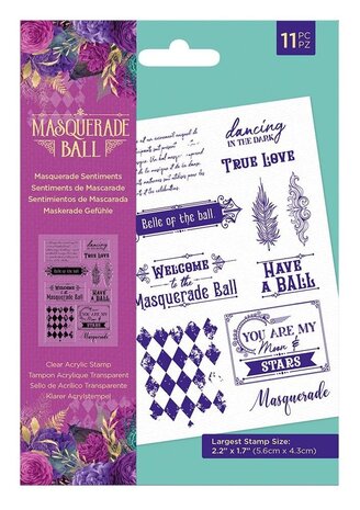 Crafter's Companion Masquerade Ball Clear Stamps Masquerade Sentiments (MB-ST-CA-MASE) (OUTLET)
