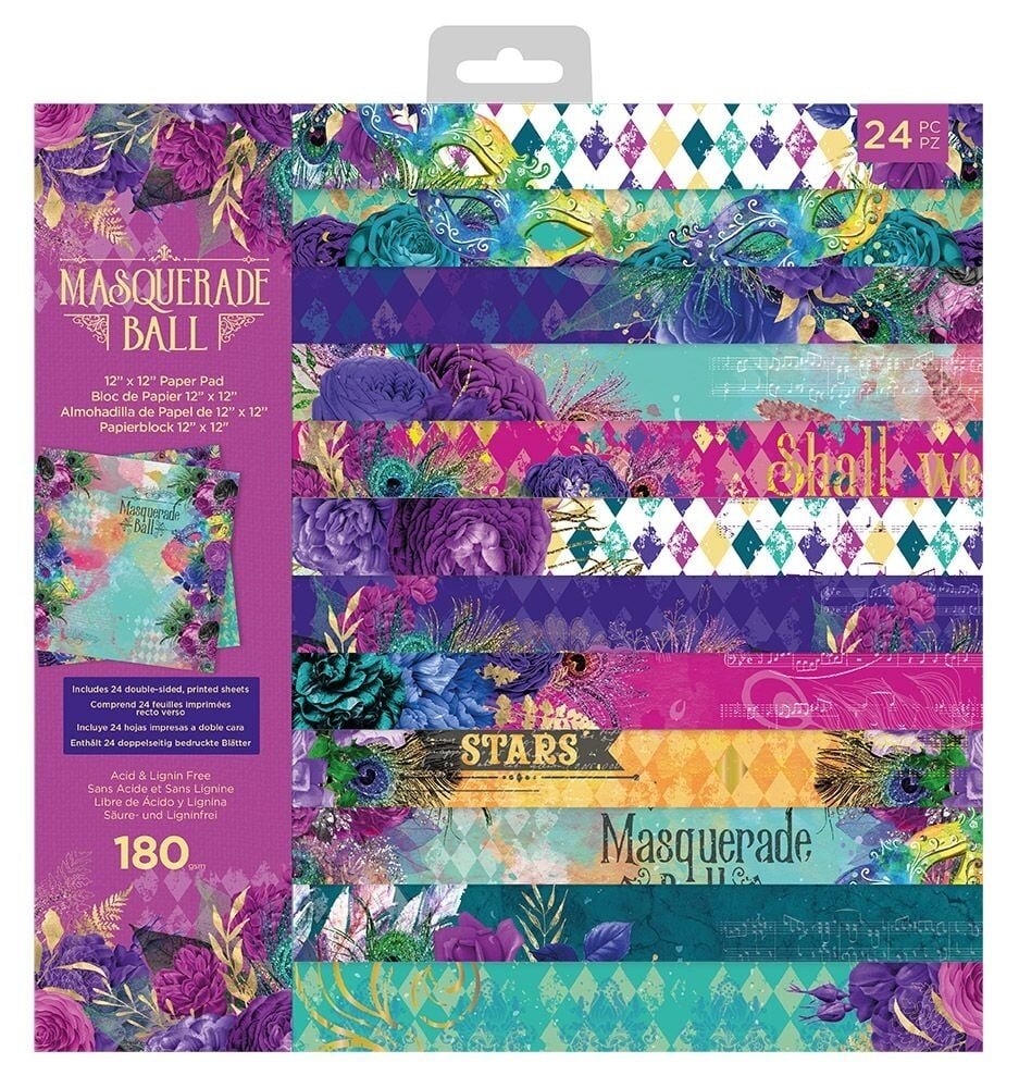 Crafter's Companion Masquerade Ball 12x12 Inch Paper Pad (MB-PAD12) (OUTLET)