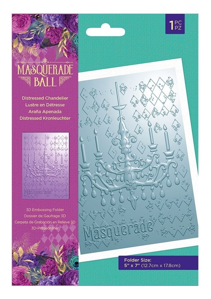 Crafter's Companion Masquerade Ball 3D Embossing Folder Distressed Chandelier (MB-EF5-3D-DICH) (OUTLET)