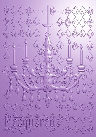 Crafter's Companion Masquerade Ball 3D Embossing Folder Distressed Chandelier (MB-EF5-3D-DICH) (OUTLET)