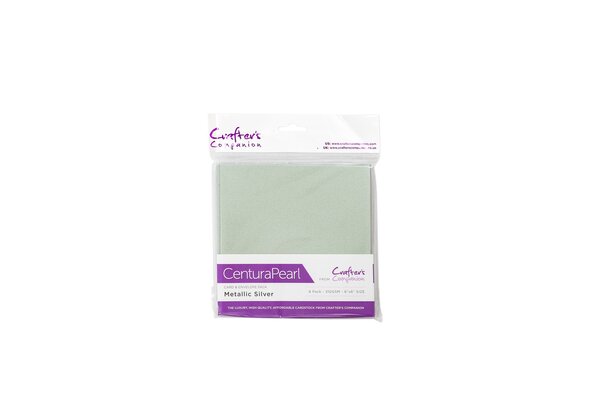 Crafter's Companion CenturaPearl Card & Envelope 6x6 Inch Metallic Silver (8pcs) (CPCE-6X6-MSILVR) (OUTLET)
