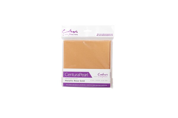 Crafter's Companion CenturaPearl Card & Envelope 6x6 Inch Metallic Rose Gold (8pcs) (CPCE-6X6-MRGOLD) (OUTLET)