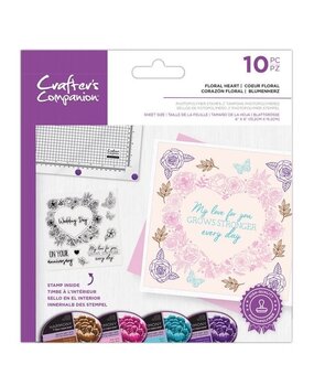 Crafter's Companion Floral Heart Clear Stamps (CC-STP-FHEA) (OUTLET)