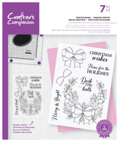 Crafter's Companion Winter Floral Clear Stamp Festive Bows (CC-STP-FESBOW) (OUTLET)