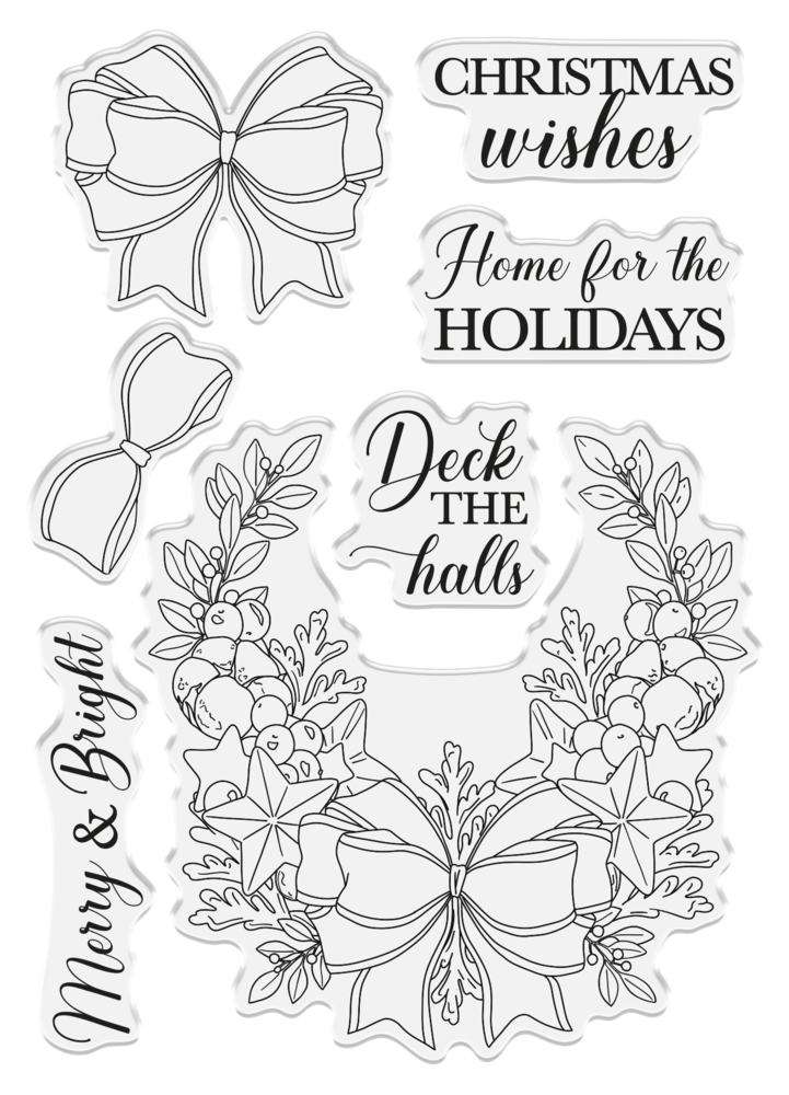 Crafter's Companion Winter Floral Clear Stamp Festive Bows (CC-STP-FESBOW) (OUTLET)