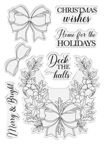 Crafter's Companion Winter Floral Clear Stamp Festive Bows (CC-STP-FESBOW) (OUTLET)