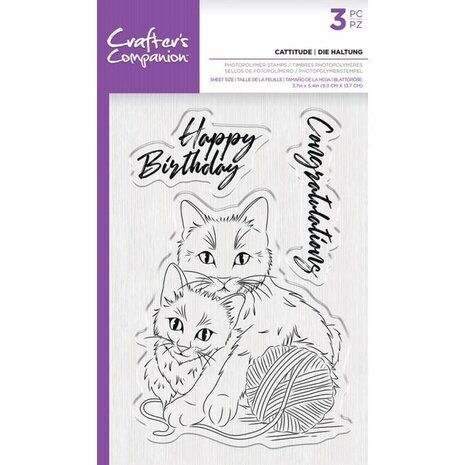 Crafter's Companion Cattitude Clear Stamps (CC-STP-CATT) (OUTLET)