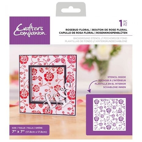 Crafter's Companion Rosebud Floral Background Stencils (CC-STEN-ROSFLO) (OUTLET)