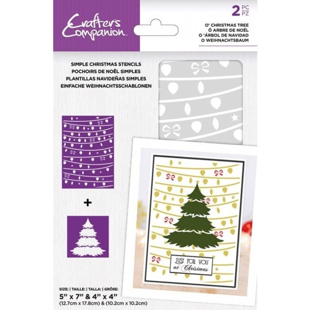 Crafter's Companion O' Christmas Tree Simple Christmas Stencils (CC-STEN-OCTREE) (OUTLET)