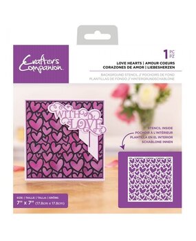 Crafter's Companion Love Hearts Background Stencils (CC-STEN-LOVHEA) (OUTLET)