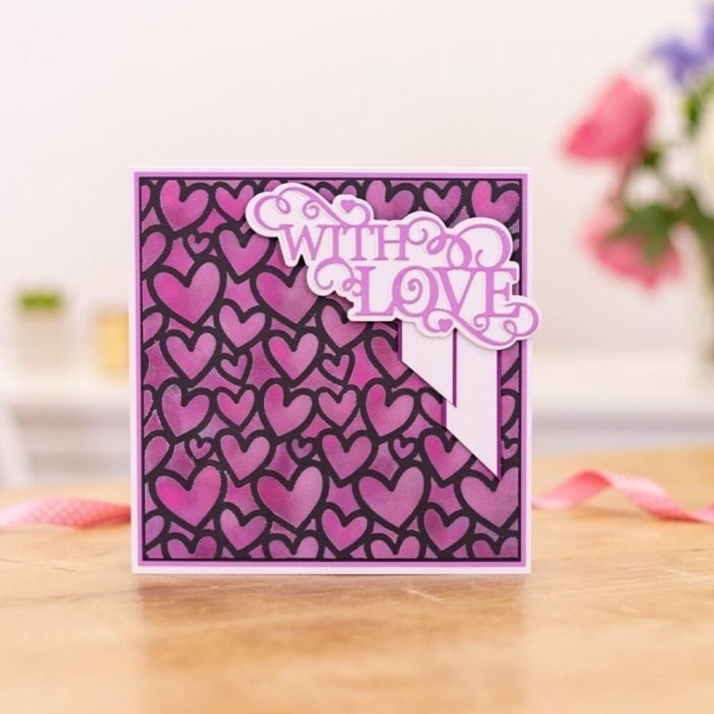 Crafter's Companion Love Hearts Background Stencils (CC-STEN-LOVHEA) (OUTLET)
