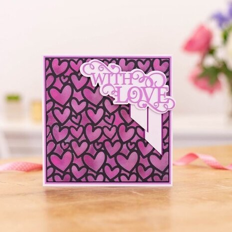 Crafter's Companion Love Hearts Background Stencils (CC-STEN-LOVHEA) (OUTLET)